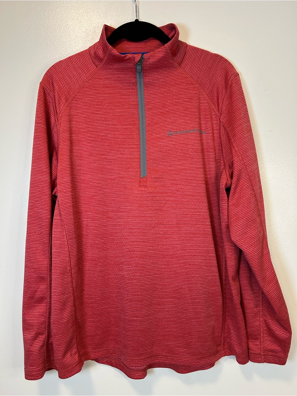 Vineyard‎ Vines Men's Red Striped Half-Zip Pullover Long Sleeve Size Medium